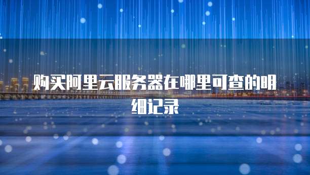 购买阿里云服务器在哪里可查的明细记录