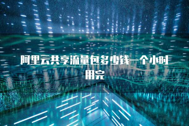 阿里云共享流量包多少钱一个小时用完