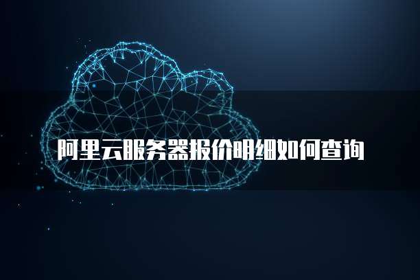 阿里云服务器报价明细如何查询
