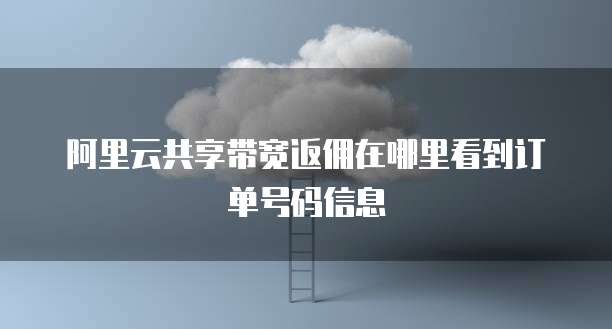 阿里云共享带宽返佣在哪里看到订单号码信息