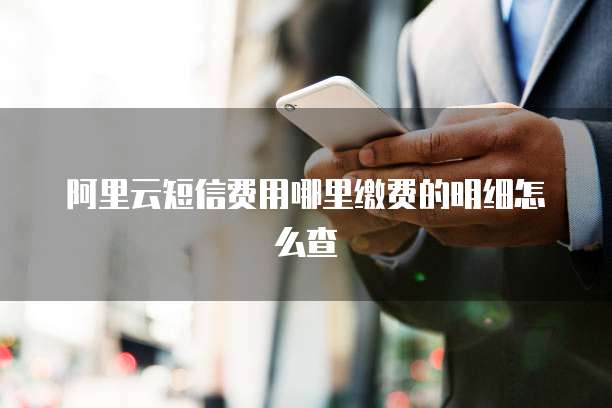 阿里云短信费用哪里缴费的明细怎么查