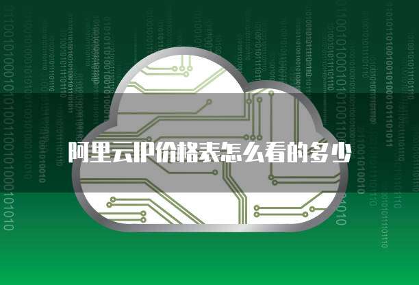 阿里云IP价格表怎么看的多少