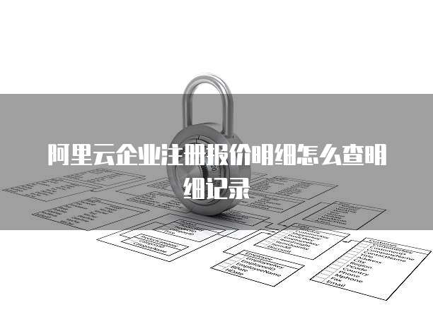阿里云企业注册报价明细怎么查明细记录