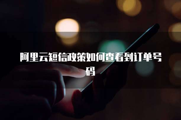 阿里云短信政策如何查看到订单号码