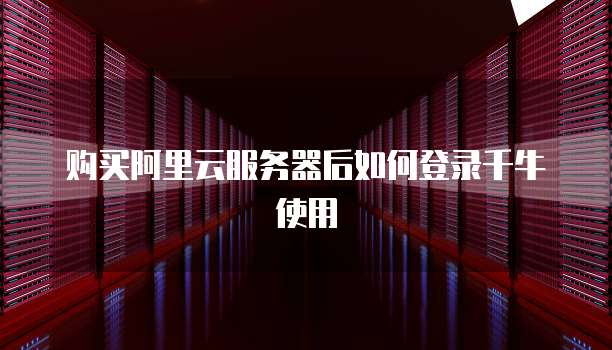 购买阿里云服务器后如何登录千牛使用