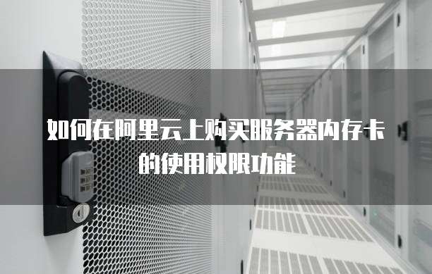 如何在阿里云上购买服务器内存卡的使用权限功能