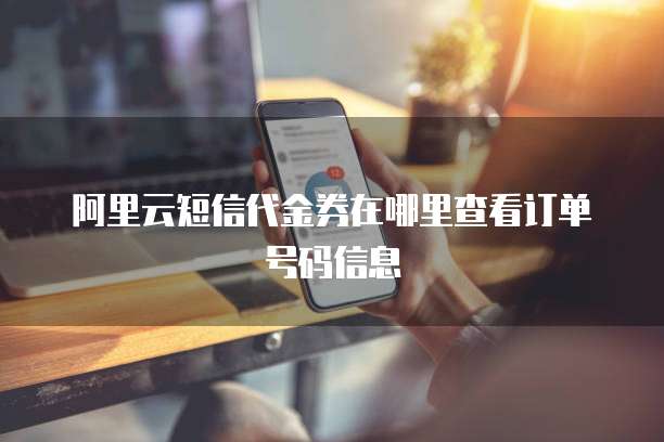 阿里云短信代金券在哪里查看订单号码信息