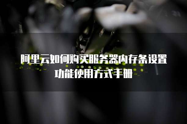 阿里云如何购买服务器内存条设置功能使用方式手册