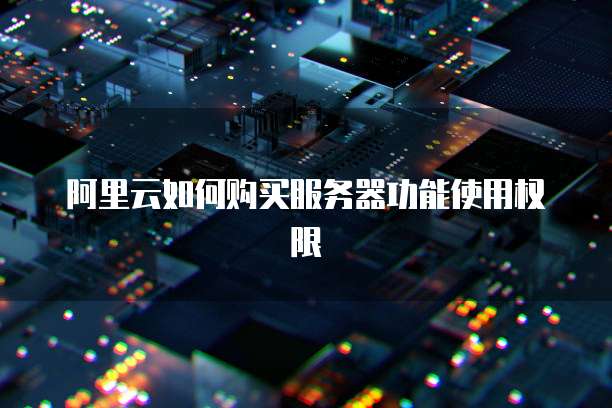阿里云如何购买服务器功能使用权限