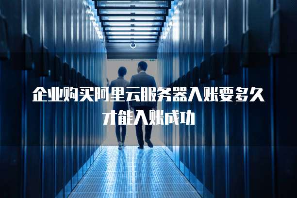 企业购买阿里云服务器入账要多久才能入账成功