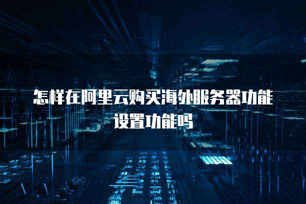 怎样在阿里云购买海外服务器功能设置功能吗