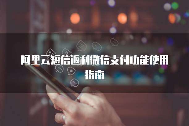 阿里云短信返利微信支付功能使用指南