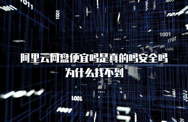 阿里云网盘便宜吗是真的吗安全吗为什么找不到
