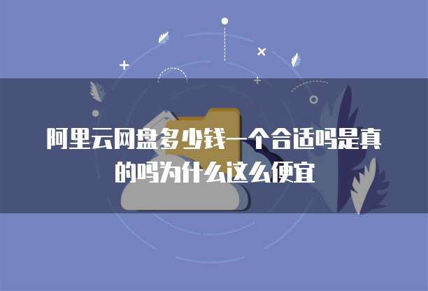 阿里云网盘多少钱一个合适吗是真的吗为什么这么便宜