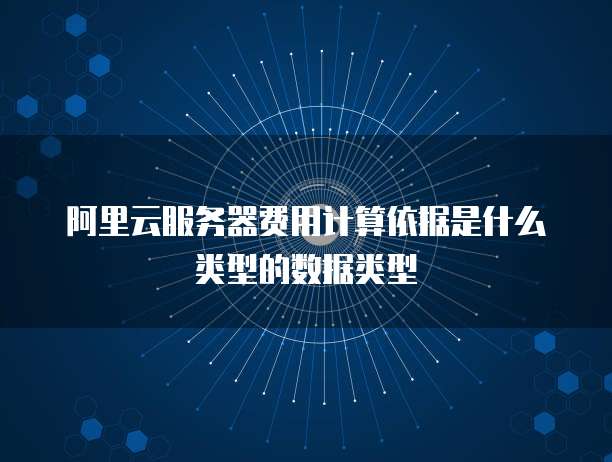 阿里云服务器费用计算依据是什么类型的数据类型