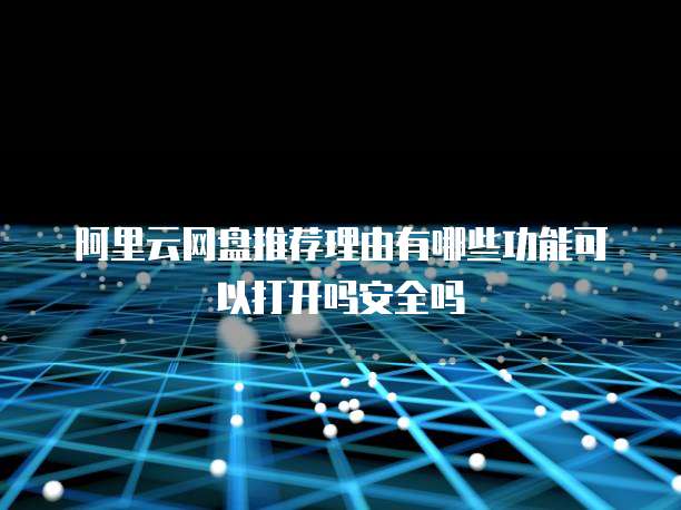 阿里云网盘推荐理由有哪些功能可以打开吗安全吗