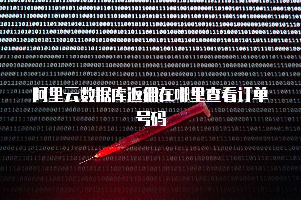 阿里云数据库返佣在哪里查看订单号码