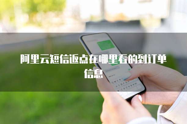 阿里云短信返点在哪里看的到订单信息