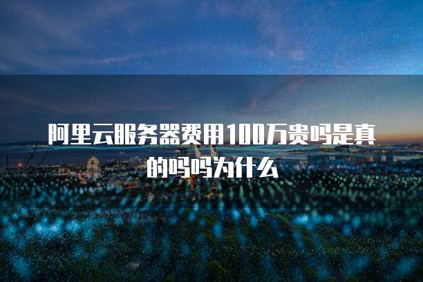 阿里云服务器费用100万贵吗是真的吗吗为什么