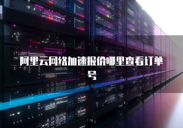 阿里云网络加速报价哪里查看订单号
