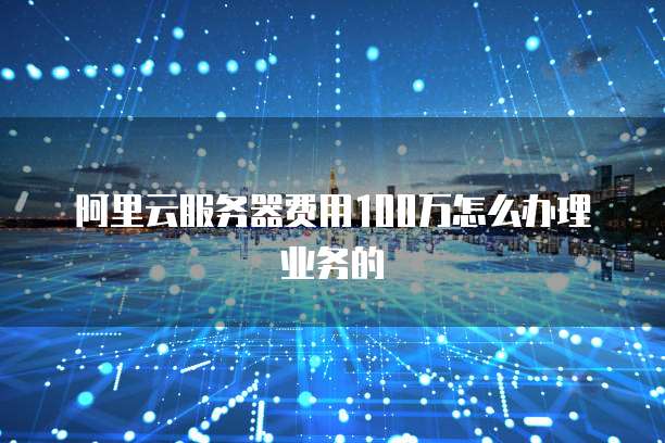阿里云服务器费用100万怎么办理业务的
