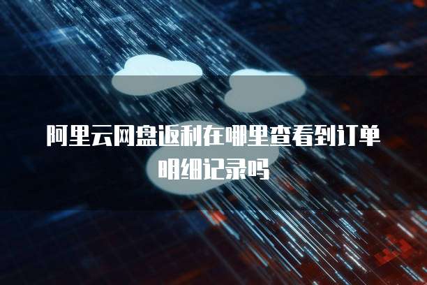 阿里云网盘返利在哪里查看到订单明细记录吗