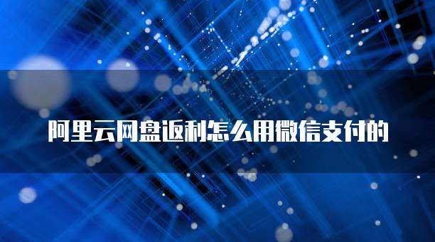 阿里云网盘返利怎么用微信支付的