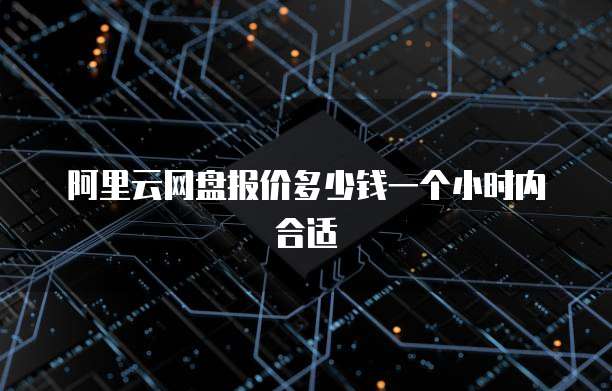 阿里云网盘报价多少钱一个小时内合适