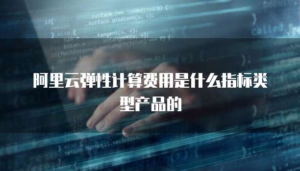 阿里云弹性计算费用是什么指标类型产品的