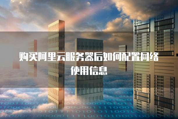 购买阿里云服务器后如何配置网络使用信息