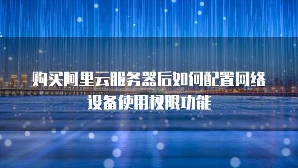 购买阿里云服务器后如何配置网络设备使用权限功能