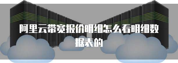 阿里云带宽报价明细怎么看明细数据表的