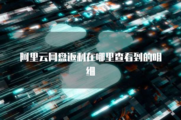 阿里云网盘返利在哪里查看到的明细