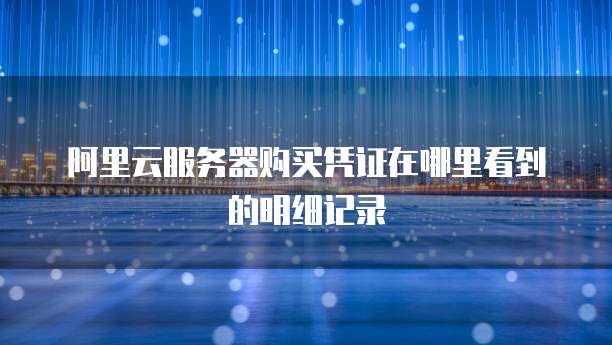 阿里云服务器购买凭证在哪里看到的明细记录