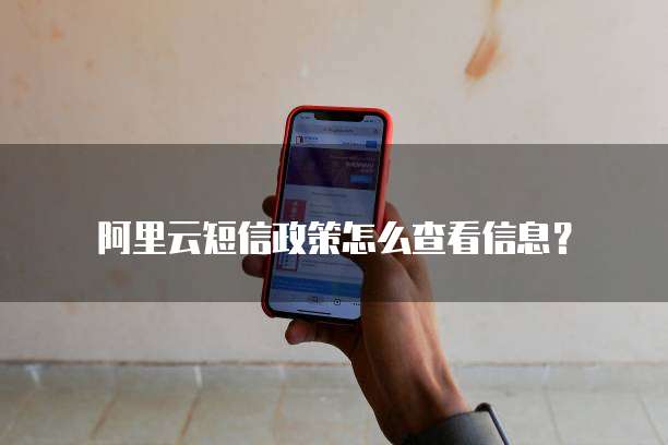 阿里云短信政策怎么查看信息?