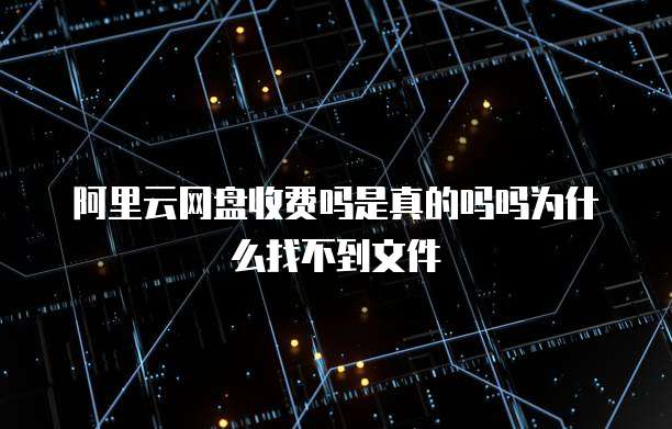 阿里云网盘收费吗是真的吗吗为什么找不到文件
