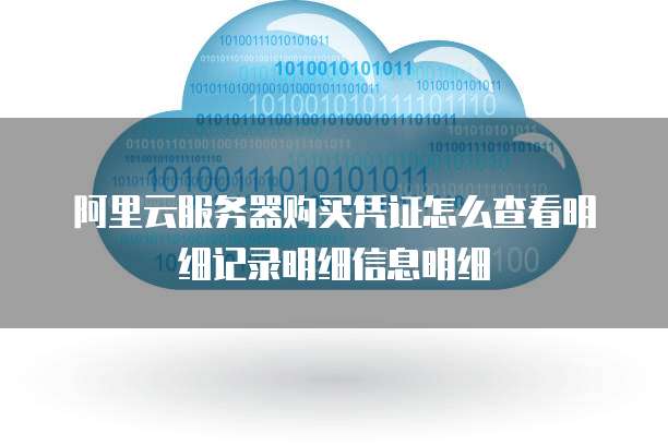 阿里云服务器购买凭证怎么查看明细记录明细信息明细