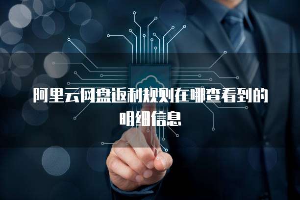阿里云网盘返利规则在哪查看到的明细信息