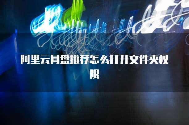 阿里云网盘推荐怎么打开文件夹权限