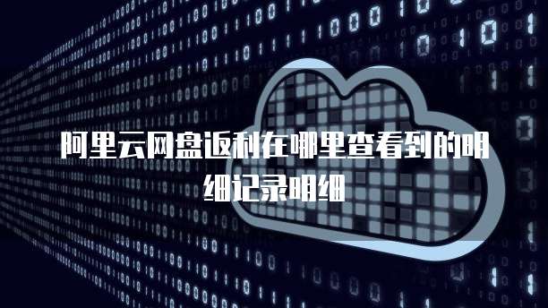 阿里云网盘返利在哪里查看到的明细记录明细