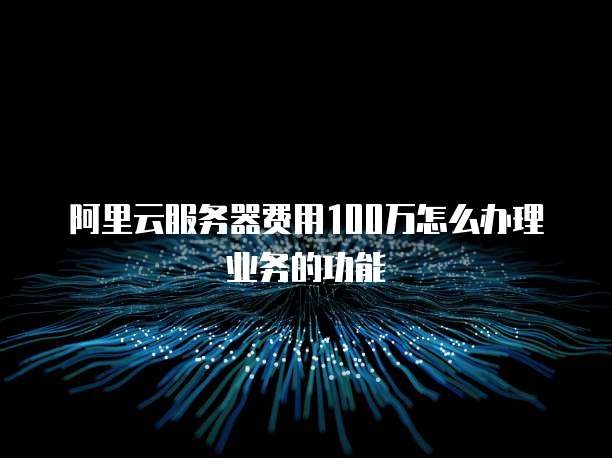 阿里云服务器费用100万怎么办理业务的功能