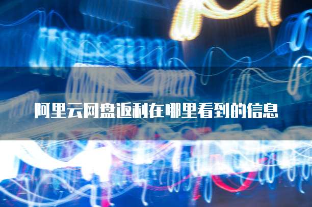 阿里云网盘返利在哪里看到的信息