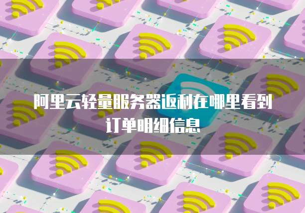 阿里云轻量服务器返利在哪里看到订单明细信息