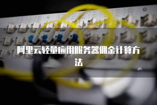阿里云轻量应用服务器佣金计算方法
