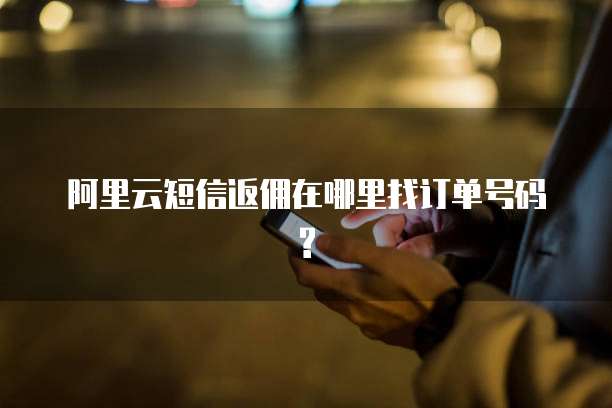 阿里云短信返佣在哪里找订单号码?