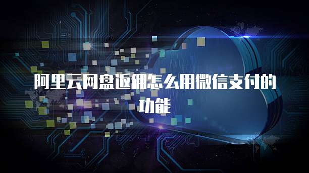 阿里云网盘返佣怎么用微信支付的功能