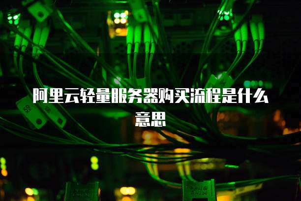 阿里云轻量服务器购买流程是什么意思