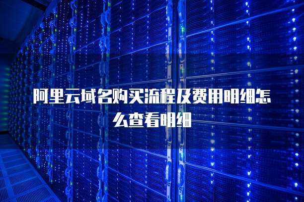 阿里云域名购买流程及费用明细怎么查看明细
