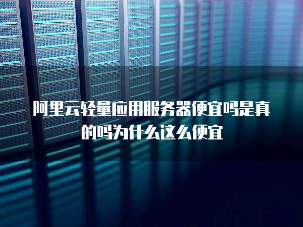 阿里云轻量应用服务器便宜吗是真的吗为什么这么便宜