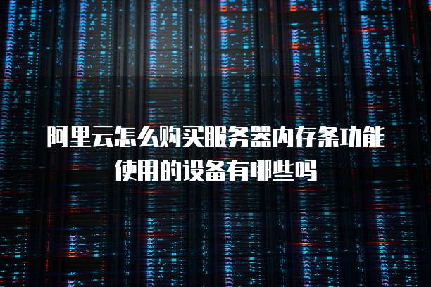 阿里云怎么购买服务器内存条功能使用的设备有哪些吗
